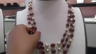#jagdambapearls #lightweight #goldjewelry Gold & pearl Necklace sets with weight, price & address