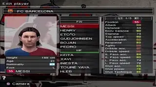 PES 2009 - Barcelona - Stats - PS2