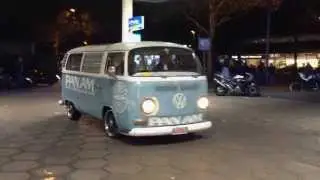 VW T2ab baywindow type 2 bus Pan Am style at Hannover Vahrenwalder Stra&szlig;e [SHORT]