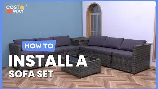 How to Install the 8 Pieces Wicker Sofa Rattan Dining Set  | HW65782color+ #costway #howto