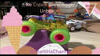 Monster Jam Ice Cream Gravedigger Monster Jam truck unboxing