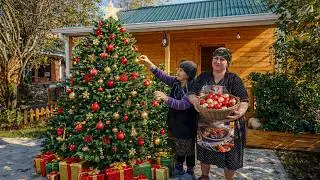 Бабушка готовится к Новому году | Вкусный шашлык из индейки и традиционный салат Paytaxt
