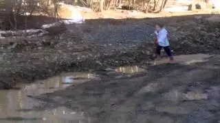 Puddle running smile! Lol