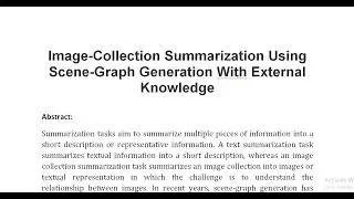 Image Collection Summarization Using Scene Graph Generation With External Knowledge