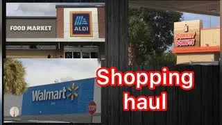 Aldi grocery shopping haul 2021 | visiting Walmart and Dunkin&rsquo; Donuts | best donuts shop in USA