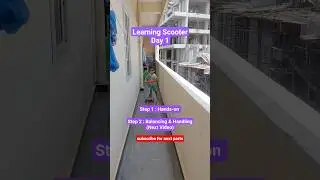 🛴Toddler's First Scooter Ride | Day 1: Learning to Balance Begins! #Shorts #KidsOnScooter #learning