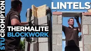 Bricklaying-Porch thermalite Block work and putting catnic lintels on