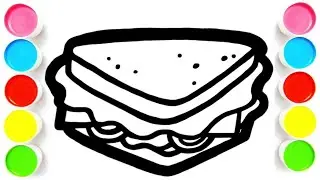 Food Drawings: How to Draw A Colourful Veggle Cheese Sandwich Easily #sandwich #food #kidslearning 