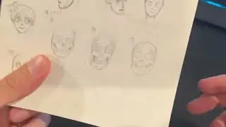 Drawing practice - Head and face study, starting with the skull