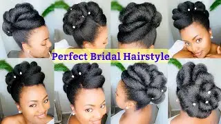 Elegant Bridal Natural Hairstyle | Step-by-Step Updo Tutorial for Textured Hair