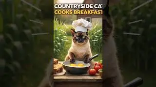 Siamese Cat's Breakfast Setup is Actually Genius 🐱 #petvideos #viral