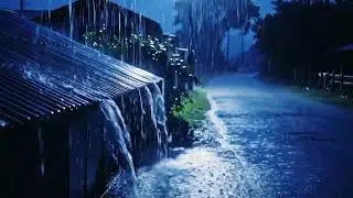 Soothing Heavy Night Rain ASMR by a Remote Rural Hut Along a Peaceful Country Road  56