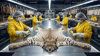 Inside the Lynx Fur Processing Factory: Rare Cat to Exclusive Fashion (Full Process)