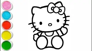 Как нарисовать Hello Kitty | Простое рисование и раскрашивание для детей и малышей | Давайте рисо...