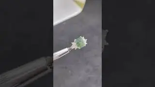 Cushion Cut Genuine Moss Agate Engagement Ring.