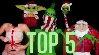 Top 5 Christmas body paint illusions | Grinch, Baby Yoda, Despicable ME Gru, Candy skull ...
