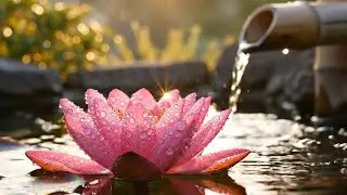Calming Water Sounds & Lotus Pond for Insomnia  Deep Sleeping Music.