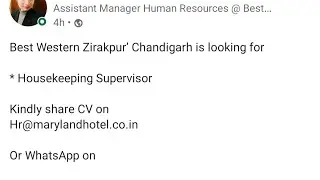 New job opening.. Housekeeping superior.. Apply now