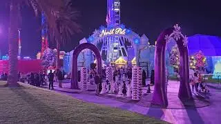 Christmas new year moves with man made north pole .  Beauty of winter wonderland jeddah 