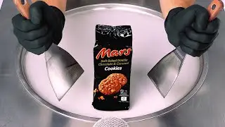 ASMR | Mars Cookies - how to turn soft baked double Chocolate & Caramel Cookies into Ice Cream Rolls