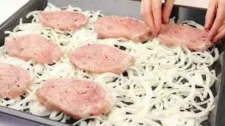 Выкладываем мясо на лук и через 10 минут у вас вкусный ужин! АСМР
