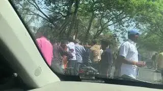 Congress Leader  Bharat Solanki Nomination Rally. Money distribution to get money.