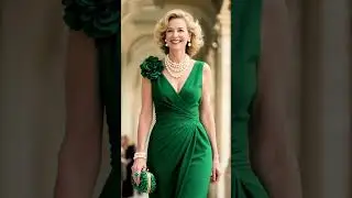 Elegant Green Silk Dresses for Mature Women (50+)#fashion #mature #shorts #style #beauty #aifashion