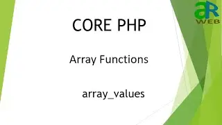 #32 - array_values in PHP || PHP Array Functions