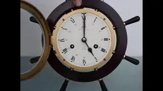 Sold! SCHATZ ROYAL MARINER WALL Clock Nautical Bell Chime German Stearing Wheel