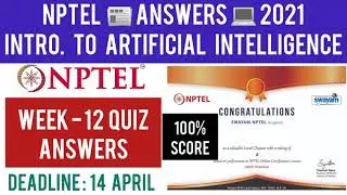 NPTEL AI Assignment 12 Answers | An Introduction to Artificial Intelligence Assignment 12 Answers