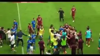Oscar sparks on-field brawl in Chinese Super League