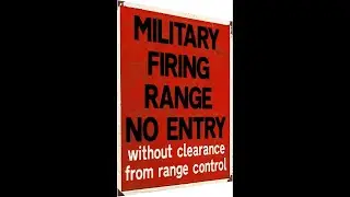 Vintage Military Shooting Range Metal Tin Sign 8x12