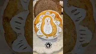 Easy Thanksgiving sourdough bread scoring tutorial. Turkey sourdough design #asmr #sourdough #shorts