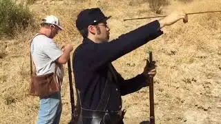 A Standing Long Shot with an Original Civil War Springfield Contract Musket (manufactured 1864)