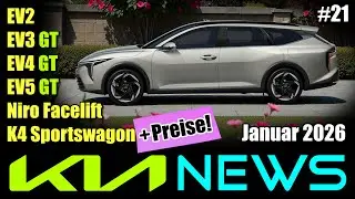 KIA NEWS Januar 2026: EV2, EV3 EV4 EV5 GT, K4 Sportswagon, Niro Facelift  Infos Daten Preise deutsch