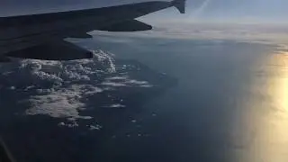 Stunning view of  English Channel as seen from plane