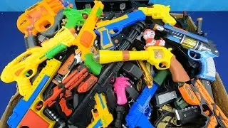 Toy Guns, Capsule Exploding and Bead Launching Guns, Colored, Illuminated and Sound Pistols