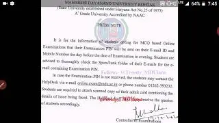 #Examination Important Information ।। MDU latest press note