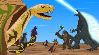 Rescue All Family GODZILLA & KONG, GODZILLA EARTH From Evolution of GIANT PYTHON - FUNNY CARTOON