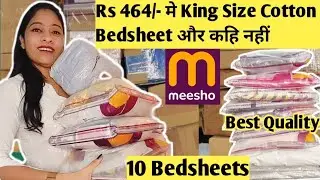 Rs 464/- मे King Size Cotton Bedsheet और कहि नहीं 😍10 Best quality Bedsheets #meesho