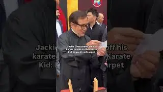 Jackie was quick to show why he&rsquo;s the master on the red carpet 🥋