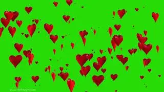 3d red ruby diamond hearts flying up particle green screen video valentines day whats app status