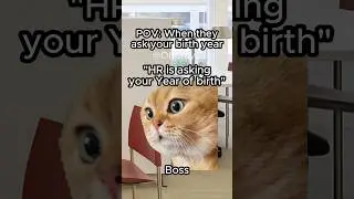 CAT MEMES 🐱 WHEN THEY ASK YOUR BIRTH YEAR #relatable #cat #funny #work #shorts