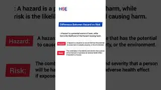 Difference Between Hazard VS Risk| Safety Officer Interview | NEBOSH, #HSEpage #hse  #nebosh