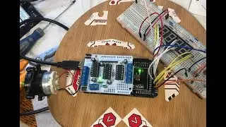 Arduino Motor Control L293D shield C++ Coding Breadboard LED Button Prototype