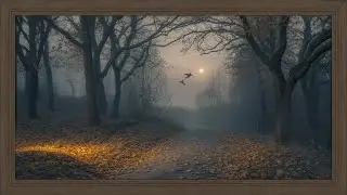 Haunted Forest Under the Full Moon  Spooky Halloween Ambience with Bats