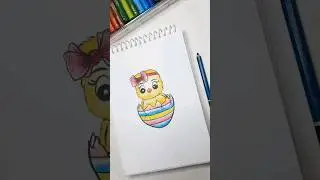 Easy Oil Pastel Color Hen Drawing/Hen Drawing For Kids/How To Draw A Hen #art#drawing#color#ytshort
