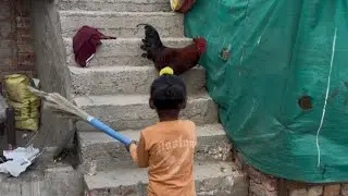 murge ke saath bacha 🤭 #trending #viral #youtube 