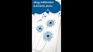 Easy watercolor dandelion /// Simple Birthday Card ideas /// Watercolor beginner exercises #shorts