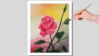 como pintar flores./acrylic painting for beginner./# 94